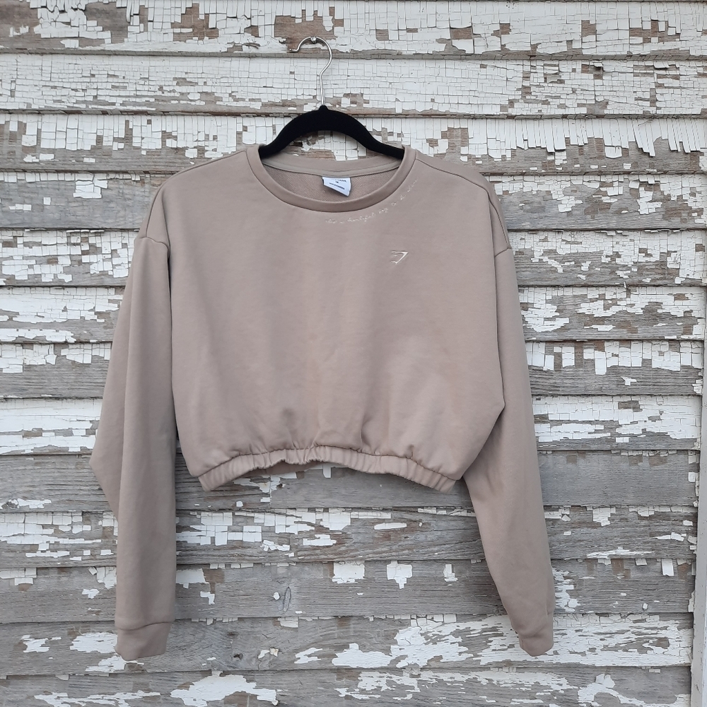 GYMSHARK Whitney Simmons long sleeve cropped crew neck sweatshirt size Medium